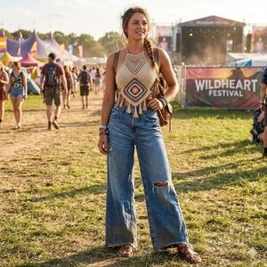 Pool Jeans Blue Denim Ultra Wide Leg Distressed Brazillian Jeans Size 0-2 XS